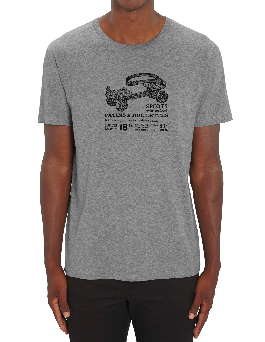 gray Skate T-shirt - Roller Heather